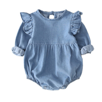 

Autumn Baby Clothes Baby Girls Rompers Cute Denim Newborn Baby Clothing For Girls Infant Jumpsuit for 0-24M