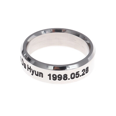 

Kpop Twice Same Heel Letter Letter Ring with Rhinestone Unisex Pair Stainless Steel Ring Hot Gift