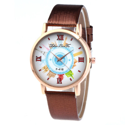 

〖Follure〗Women Fashion Leather Band Analog Quartz Round Wrist Watch Watches