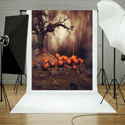 

Toponeto Halloween Backdrops Pumpkin Vinyl 3x5FT Lantern Background Photography Studio A