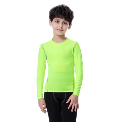 

Spring Autumn Boys Kid Nylon Quick-Drying Long Sleeve Fitness Gym Running Yoga T-Shirt