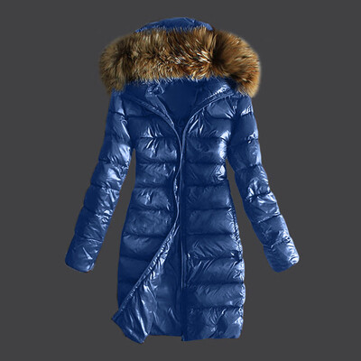 

Tailored Women Outwear Quilted Winter Warm Coats Fur Collar Hooded Jacket Tops