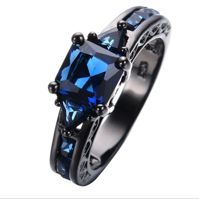 

Women Black Novelty Wedding Rings Casual Ring Gold Blue Unique for Engagement Ring
