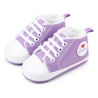 

Baby Boys Girls Autumn Section Shoes New Design Kids Soft Bottom Love Plus Velvet Baby Toddler Shoes