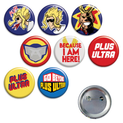 

redCherry Anime Demon Slayer My Hero Academia Dragon Ball Brooches Button Badges Pins Set for Clothes Backpack Pencil Case