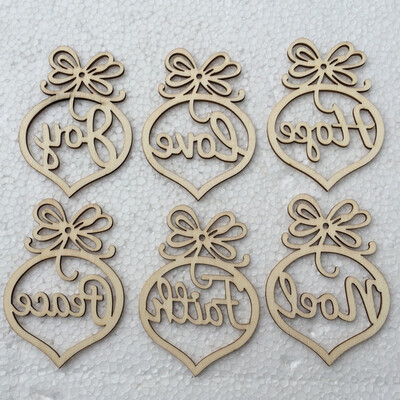 

JPGIF 6Pcs Christmas Decorations Wooden Ornament Xmas Tree Hanging Tags Pendant Decor