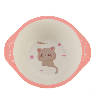

Toponeto Bamboo fiber childrens cartoon bowl environmental protection baby cutlery