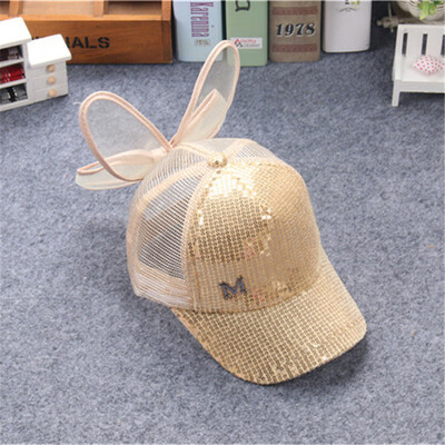 

Childrens Cap girl big baby summer mesh sequined baseball cap Korean Sun Hat