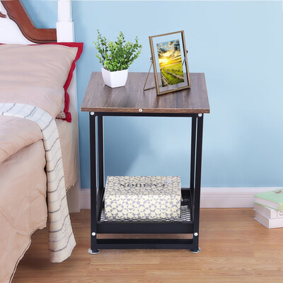 

Gobestart 2-Tier Storage Shelf End Table Creative Tea Desk Vintage Nightstand Coffee Table