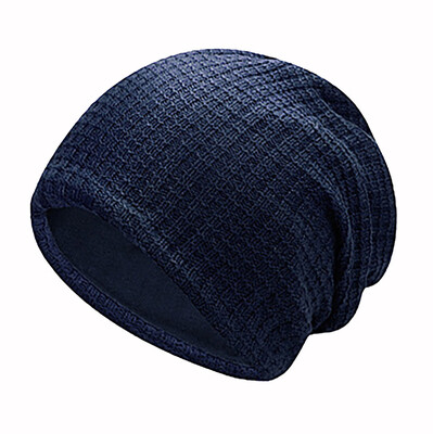 

Tailored Unisex Women Men Winter Collar Plus Outdoor Thick Plaid knit Warm Hat Cap