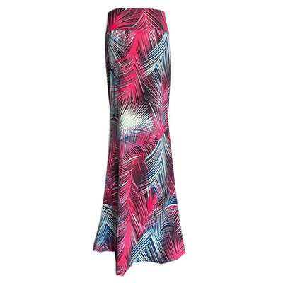 

Gobestart Womens Summer Casual High Waist Flower Printed Bodycon Long Skirt