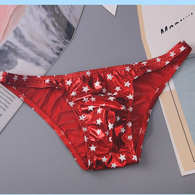 

Tailored New Men Sexy Artificial leather Star Print Underpant Soft Brief Underwear
