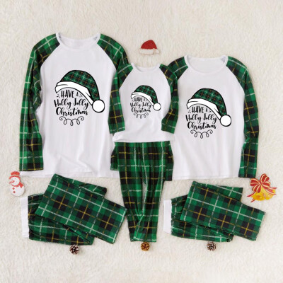 

Tailored Christmas Women Mom Printed Letter TopLattice Pants Xmas Family Clothes Pajamas