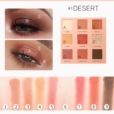 

9 Colors Glitter Matte Eyeshadow Palette Waterproof Smudge-proof Colorfast Eye Shadow E1