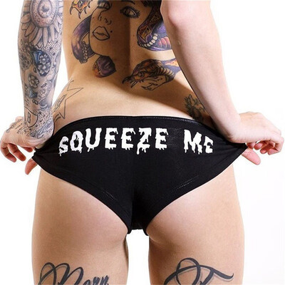 

Women Briefs Sexy Lingerie Underwear Panties Black White 2 Color -2XL Letter Printing Sexy Women Panties