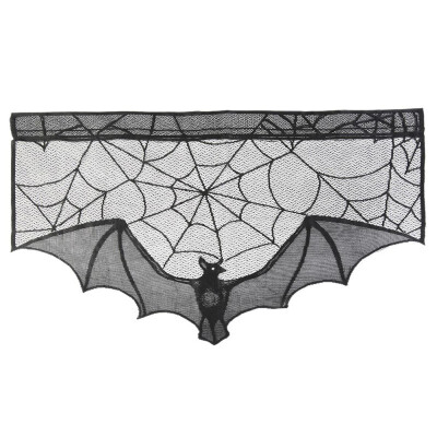 

Halloween Spider Bat Pattern Tablecloth Fireplace Cloth Scarf Lamp Cover Cloth Cool Halloween Door Curtain Festival Products