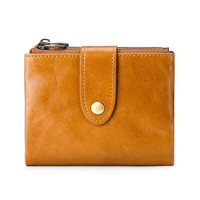 

Mens Wallet Oil Wax Leather Purse Short Multi-functional Card ID Holders Clip