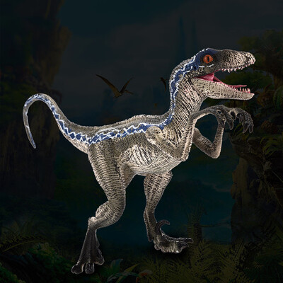 

YIWULABlue Velociraptor Dinosaur Action Figure Animal Model Toy Collector