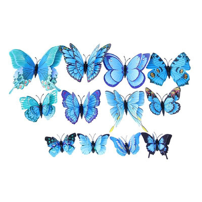 

12Pcs Wall Stickers Double Layer PVC Butterfly Shape Wall Decal Sticker Home Living Room Nursery Outdoor Fences Garden Lawn Backya