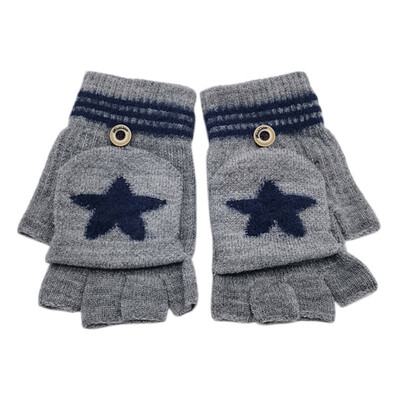 

Baby Winter Gloves Children Girl Boy 8-14 Years Half Finger Flip Cover Gloves Boys Girls Warm Children Mittens Knitted Gloves
