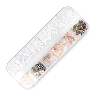 

Irregular Conch Pearl Nail Sticker Set High Brightness Nail Decals Kit Nail Art Beauty Supplies