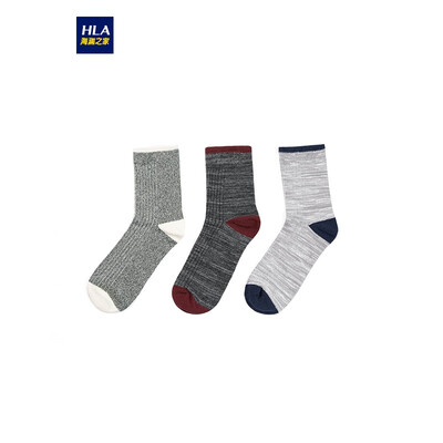 

HLA Haishu House in stockings male 2018 autumn new three pairs of comfortable&breathable mens socks HZACJ3E060A in green inlay khaki inlay dark gray inlay 60 26-28CM