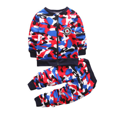 

3-6 Years Winter Boy Set New Casual Camouflage Warm Thicken Kid Suit Children Baby Clothing coatpant