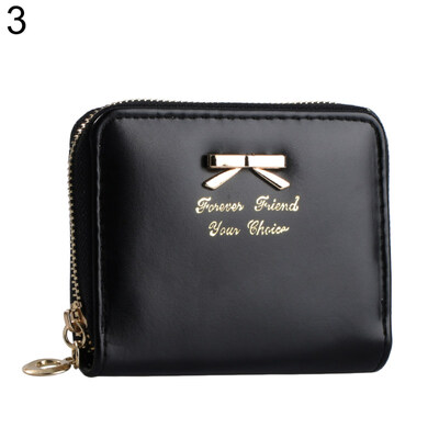 

Fashion Women\s Mini Faux Leather Purse Bowknot Wallet Card Holder Handbag