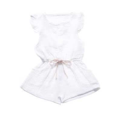 

Infant Baby Flare Sleeve Solid Print Bodysuit Kids Girls Jumpsuit Overalls Newborn Clothes