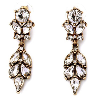 

Summer New Inlay Crystal Flowers Gold Color Earrings Vintage Jewelry Earrings for Women Factory Wholesale