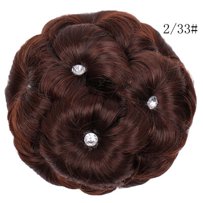 

〖Follure〗Female Wig Hair Ring Curly Bride Makeup Diamond Bun Flowers Chignon Hairpiece