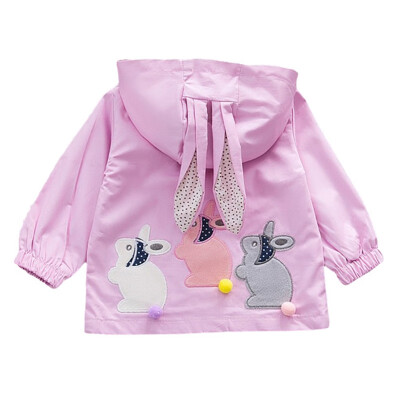 

Autumn Baby Girl Warm Coat Jackets Toddler Girl Cute Rabbit Hooded Outerwear Clothes