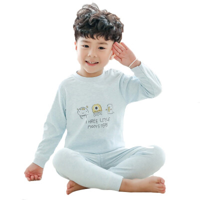 

Baby Kids Girls Boys Long Sleeve Autumn Cartoon Print BlousePants Pajamas Sleepwear Set