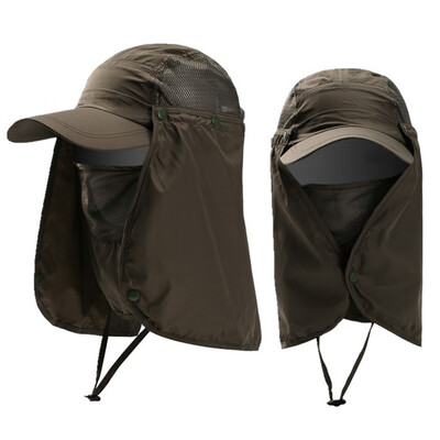 

Outdoor Sport Hiking Visor Hats UV Protection Face Neck Cover Detachable Bike Sun Protection Cap