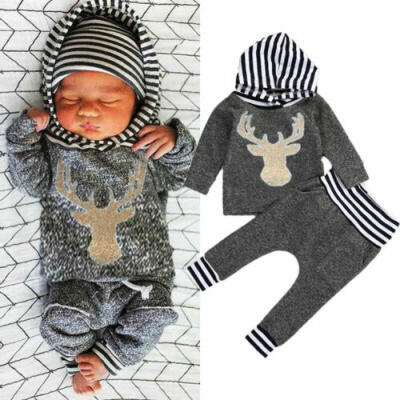 

Toddler Kid Baby Boy Girl Clothes Hoodies Tops Coat Sweatshirt Long Pants Outfit