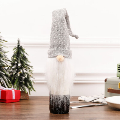 

Tailored Adorable Wine Bottle Cover Artificial Beard Christmas Decor Xmas Santa Claus Set