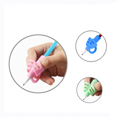 

Three Fingers Thumb Protection Wrap Pencil Holder kindergarten children pen writing aid grip posture correction tool