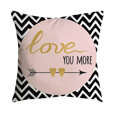 

〖Follure〗Pink small fresh printing square pillowcase home decoration car sofa 45X45cm