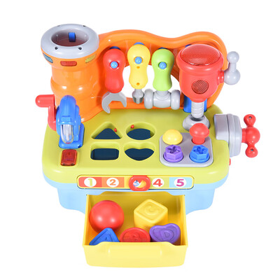 

Siaonvr Musical Learning Workbench Toy For Kids Construction Work Bench Building Tools