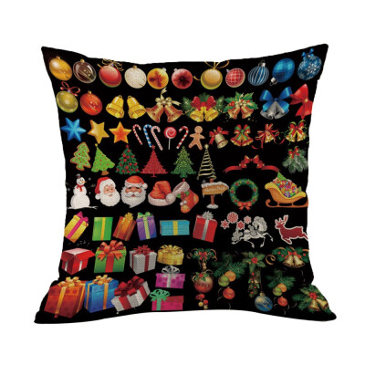 

Tailored Happy Christmas Pillow Cases Linen Sofa Cushion Cover Home Decor Pillow Core