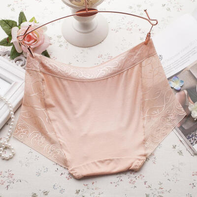 

Lace Panties Women New Mid-waist Panties Breathable Sexy Seamless Briefs Openwork Solid Color Briefs