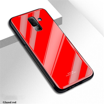 

Goowiiz Phone Case For Samsung Galaxy A6SA7 2018A750A9 2018 Luxury Fashion Tempered Glass Slim Cover Soft edge Anti fall
