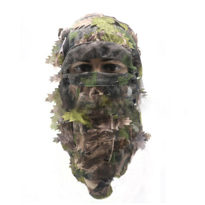 

3D Leaf Camouflage Full Face Mask Thin Section Stereo Balaclava Hat Cap Camping