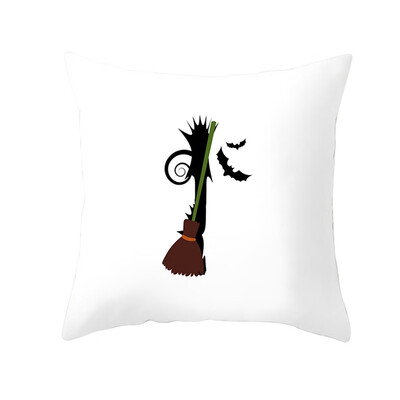 

4545cm Pillow Case Cushion Cover Halloween Interest Letter Pumpkin Home Decor