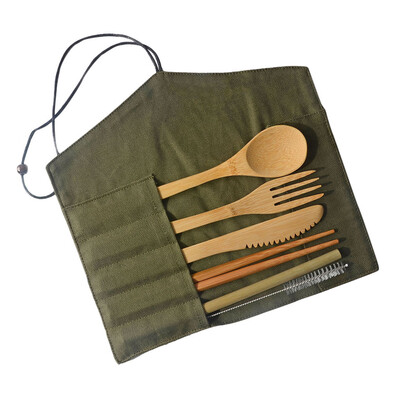 

Toponeto Portable Bamboo Cutlery Travel Eco-friendly Fork Spoon Set