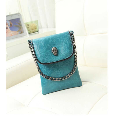 

LKX Girl Messenger Simple Leisure Small Handbag Mobile Phone Mini Skull Saddle Bolsa Women Chain Fashion Feminina Hand Bags