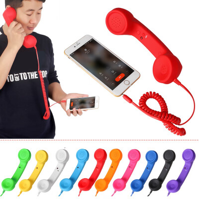 

35mm Classic Comfort Retro Phone 7 Colors Mic Receiver For iPhone Android Phones Handset Speaker Phone Call