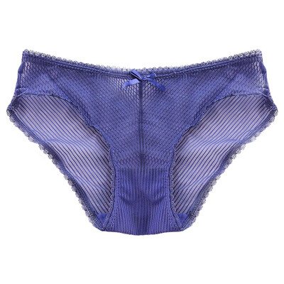 

Women Underwear Sexy Panties mesh Transparent Lace Thongs Ultra-thin Sexy Bragas Women Soft Briefs Bow Panty Hot Sale