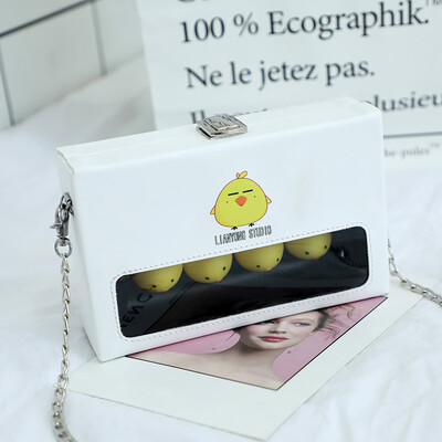 

Tailored Women Small Fresh Transparent Cute Chick Shoulder Bag Chain Wild Messenger