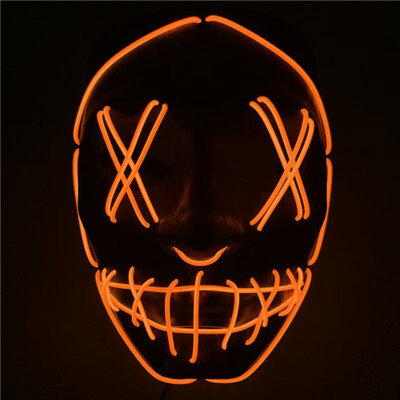 

Led Mask Halloween Party Masque Masquerade Masks Neon Mask Light Glow In The Dark Mascara Horror Glowing Masker Purge